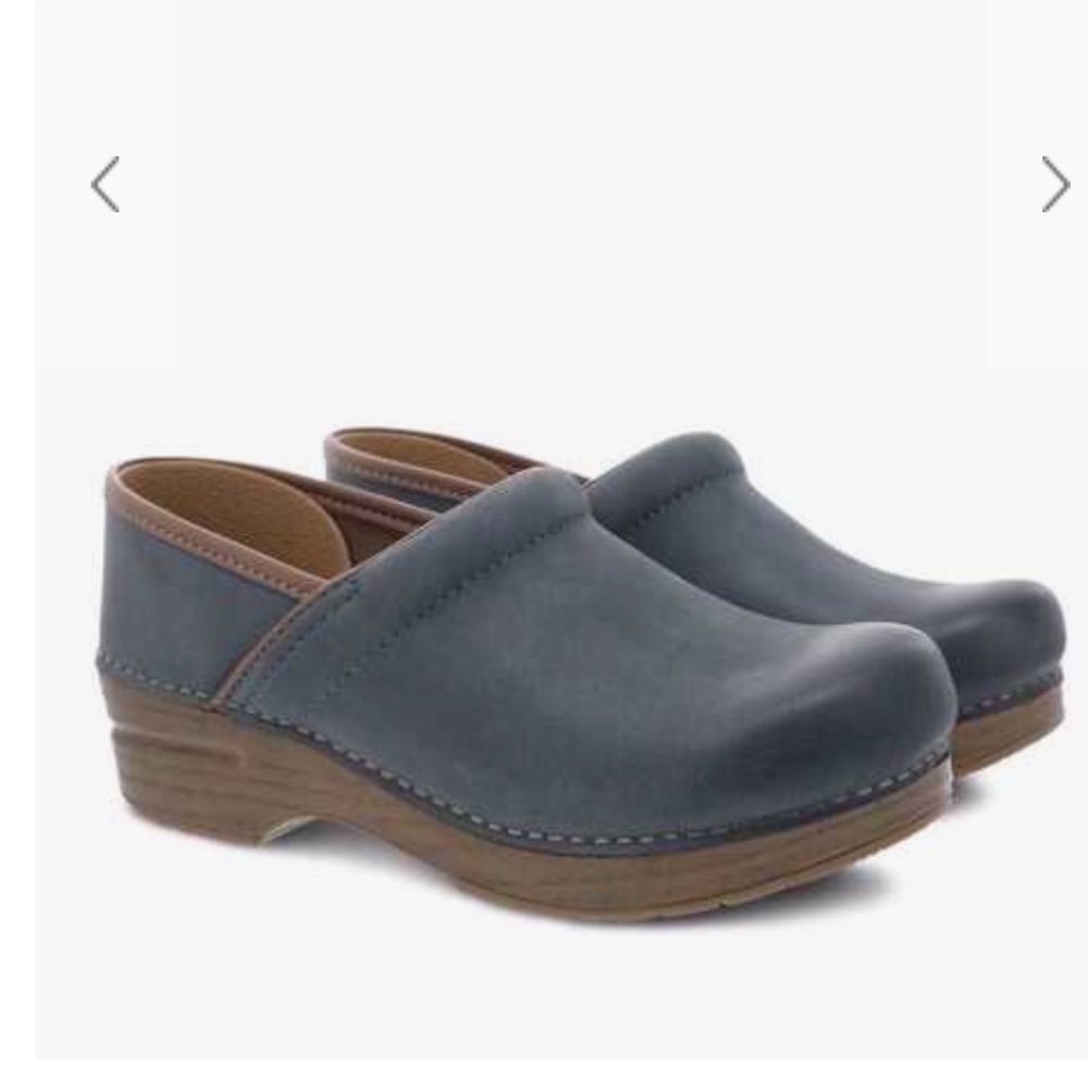 Dansko Professional Blue Burnished Nubuck Clogs